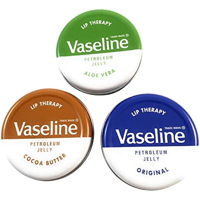 Vaseline PETROLEUM JELLY LIP BALMS TINS - ALOE VERA, COCOA BUTTER, ORIGINAL, LIP REPAIR - Image 1